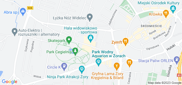 Mapa dojazdu Hala widowiskowo - sportowa Żory