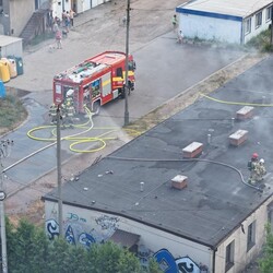 Pożar na złomowisku