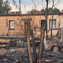 Pożar na złomowisku