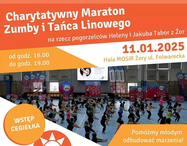 Charytatywny Maraton Zumby i Tańca w Żorach – pomóż pogorzelcom!