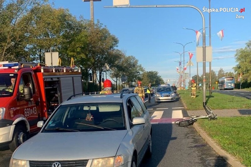 Groźny wypadek 48-letniej rowerzystki na Alei Zjednoczonej Europy w Żorach