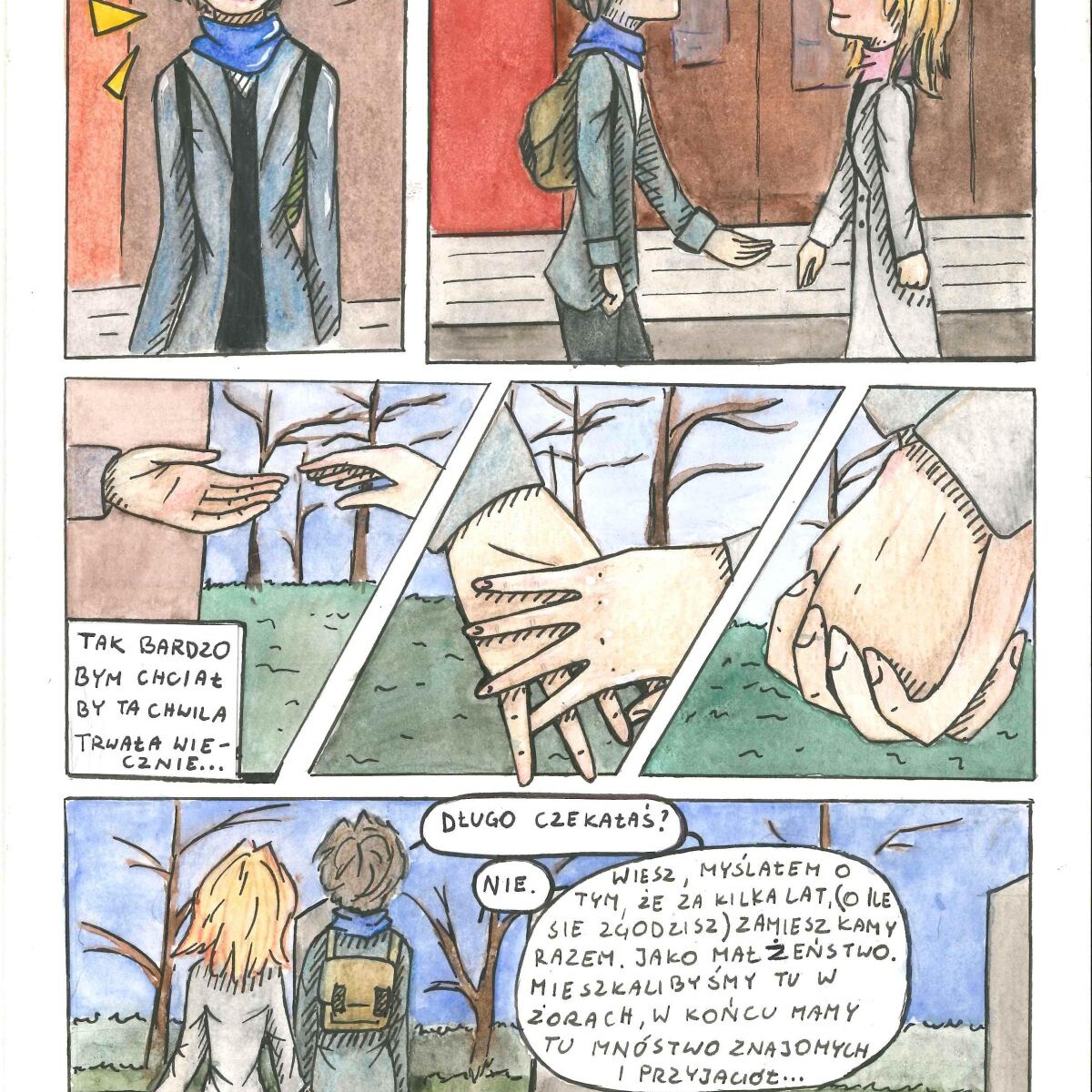 Komiks "Nasza Młodość. Autor: Hanna Piecha z Gimnazjum nr 1 im. Karola Miarki w Żorach