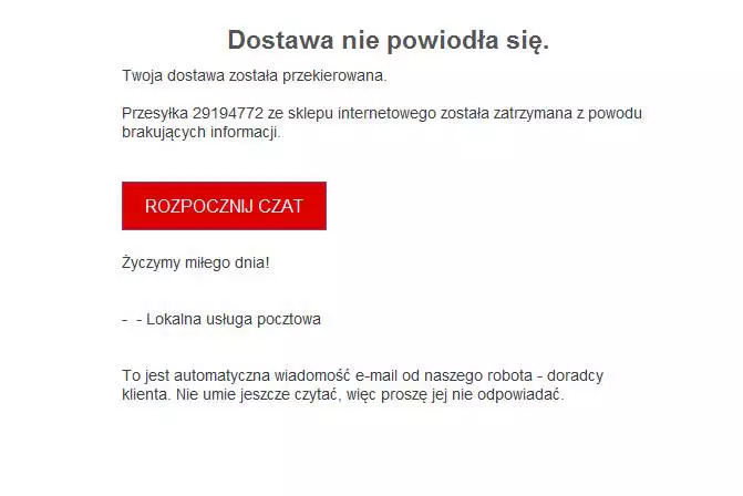 Policja ostrzega: Uwaga na wiadomości "dostawa nie powiodła się"! / fot. KMP Świętochłowice