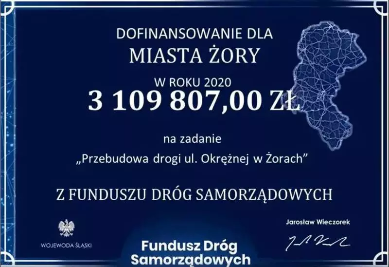 Ponad 3 miliony dofinansowania na przebudowę ulicy Okrężnej w Żorach!