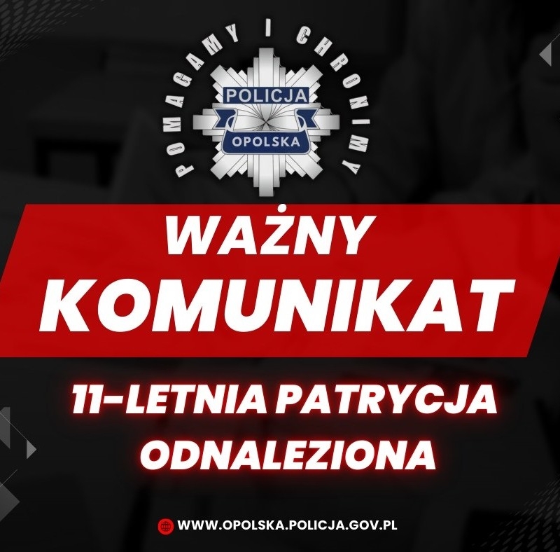 Poszukiwana 11-letnia Patrycja odnaleziona w Żorach!