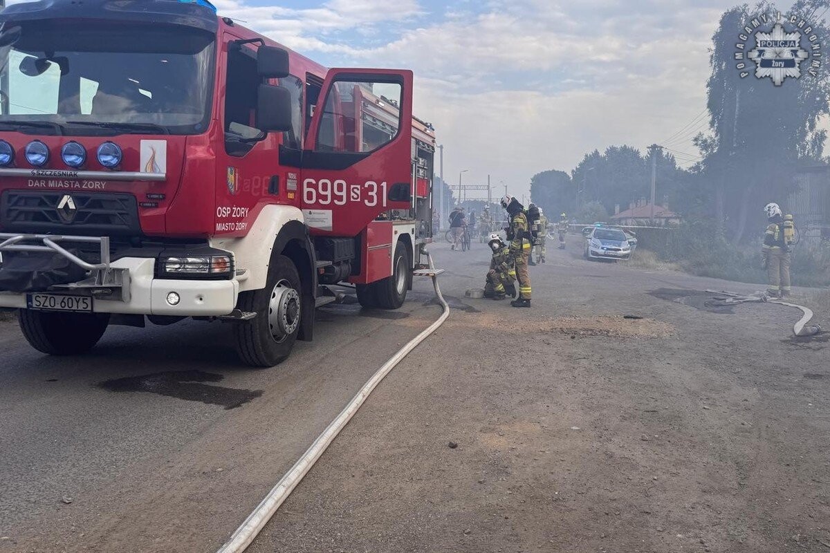 Groźny pożar przy ul. Kolejowej / fot. Śląska Policja