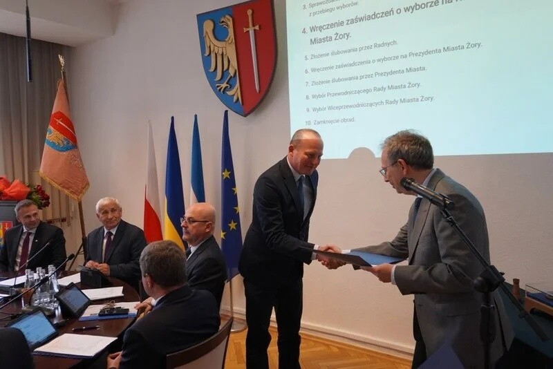 We wtorek, 7 maja w sali obrad Urzędu Miasta Żory odbyła się inauguracyjna sesja Rady Miasta Żory kadencji 2024-2029 / fot. UM Żory