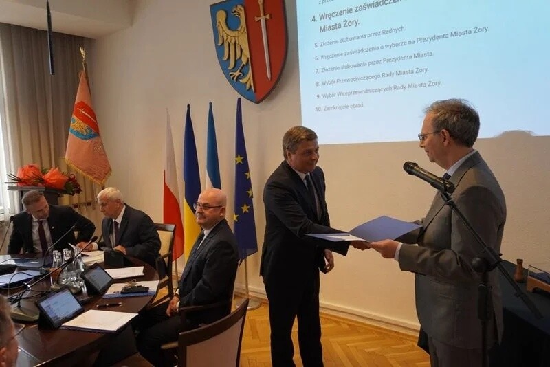 We wtorek, 7 maja w sali obrad Urzędu Miasta Żory odbyła się inauguracyjna sesja Rady Miasta Żory kadencji 2024-2029 / fot. UM Żory
